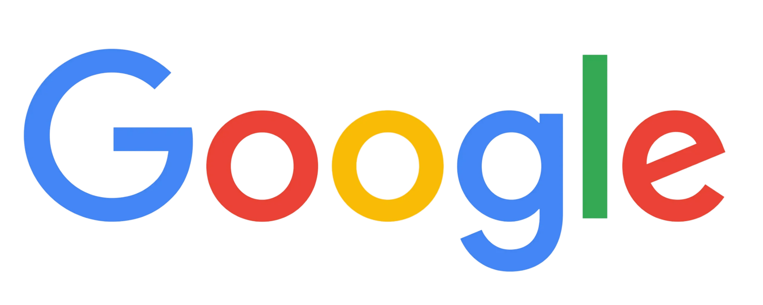 The image shows the Google logo with the word Google written in colorful letters: blue G, red o, yellow o, blue g, green l, and red e, on a transparent background.